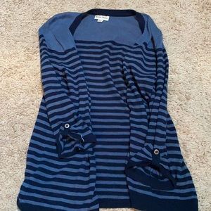 Blue striped cardigan
